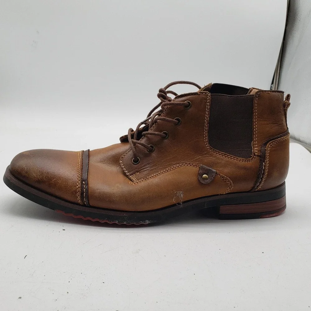 Steve Madden Murdock Boots Mens Size 10 Brown Leather Chukka Casual‎ Cap Toe